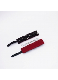 Черно-красные кожаные наручники - Crazy Handmade - купить с доставкой в Петрозаводске