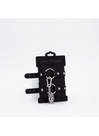 Черно-красные кожаные оковы - Crazy Handmade - купить с доставкой в Петрозаводске