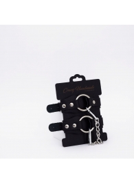 Черные кожаные оковы с кольцом - Crazy Handmade - купить с доставкой в Петрозаводске