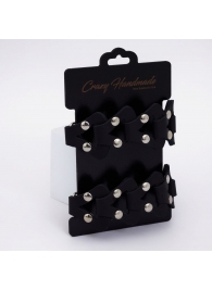 Черные кожаные наручники из звеньев - Crazy Handmade - купить с доставкой в Петрозаводске