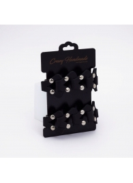 Черные кожаные оковы из звеньев - Crazy Handmade - купить с доставкой в Петрозаводске