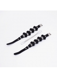 Черные кожаные оковы из звеньев - Crazy Handmade - купить с доставкой в Петрозаводске