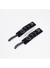 Черные кожаные наручники Sex - Crazy Handmade - купить с доставкой в Петрозаводске