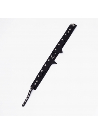 Черный однослойный кожаный ошейник с имитацией фигурного воротничка - Crazy Handmade - купить с доставкой в Петрозаводске