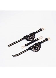 Черные оковы с золотистой фурнитурой - Crazy Handmade - купить с доставкой в Петрозаводске