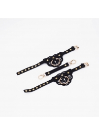Черные оковы с золотистой фурнитурой - Crazy Handmade - купить с доставкой в Петрозаводске