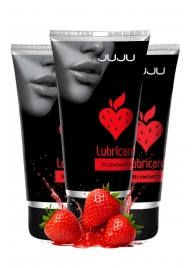 Набор из 3 съедобных лубрикантов JUJU со вкусом клубники - JuJu - купить с доставкой в Петрозаводске