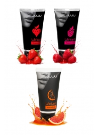 Набор из 3 съедобных лубрикантов JUJU (клубника, малина, грейпфрут) - JuJu - купить с доставкой в Петрозаводске