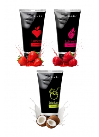 Набор из 3 съедобных лубрикантов JUJU (клубника, малина, кокос) - JuJu - купить с доставкой в Петрозаводске
