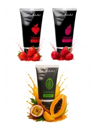 Набор из 3 съедобных лубрикантов JUJU (клубника, малина, тропические фрукты) - JuJu - купить с доставкой в Петрозаводске