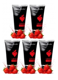 Набор из 5 съедобных лубрикантов JUJU со вкусом клубники - JuJu - купить с доставкой в Петрозаводске
