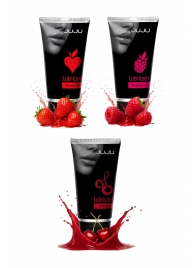 Набор из 3 съедобных лубрикантов JUJU (клубника, малина, вишня) - JuJu - купить с доставкой в Петрозаводске