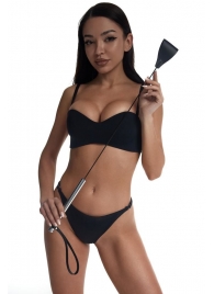 Стек с широким черным кожаным наконечником и металлической ручкой - 67 см. - Crazy Handmade - купить с доставкой в Петрозаводске