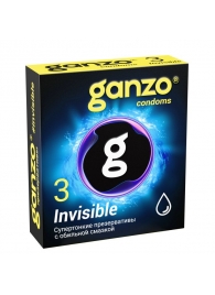 Супертонкие презервативы Ganzo Invisible - 3 шт. - Ganzo - купить с доставкой в Петрозаводске