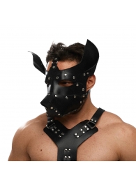 Черная кожаная маска «Собака» - Crazy Handmade - купить с доставкой в Петрозаводске