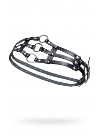 Черный кожаный пояс с кольцами - Pecado - купить с доставкой в Петрозаводске