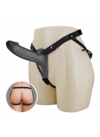 Черный полый мужской страпон London - 16,8 см. - Baile - купить с доставкой в Петрозаводске