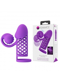 Фиолетовая вибронасадка с клиторальным отростком Harden - Baile - в Петрозаводске купить с доставкой