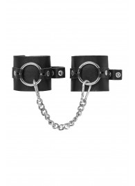 Черные наручники из толстой натуральной кожи с люверсами - Pecado - купить с доставкой в Петрозаводске