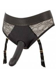 Черный женский страпон Strap-on Set: трусики и насадка - Orion - купить с доставкой в Петрозаводске