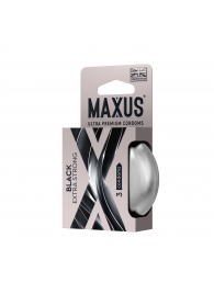 Черные утолщенные презервативы MAXUS Extra Strong с железным кейсом - 3 шт. - Maxus - купить с доставкой в Петрозаводске