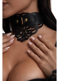 Фигурный чокер с узорами и золотистой фурнитурой - Crazy Handmade - купить с доставкой в Петрозаводске