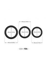Набор из 3 черных эрекционных колец Stay Hard - Boys of Toys - в Петрозаводске купить с доставкой