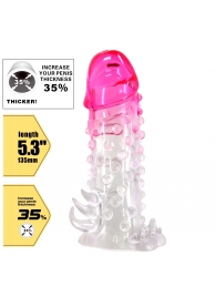 Прозрачно-розовая насадка на пенис Wilford - 13,5 см. - Baile - в Петрозаводске купить с доставкой