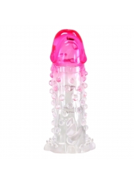 Прозрачно-розовая насадка на пенис Wilford - 13,5 см. - Baile - в Петрозаводске купить с доставкой