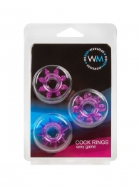 Набор из 3 лиловых эрекционных колец различной формы - Erowoman-Eroman - в Петрозаводске купить с доставкой