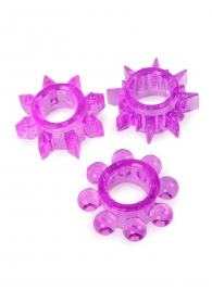 Набор из 3 лиловых эрекционных колец различной формы - Erowoman-Eroman - в Петрозаводске купить с доставкой