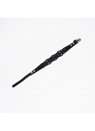 Черный ажурный чокер с золотистой фурнитурой - Crazy Handmade - купить с доставкой в Петрозаводске