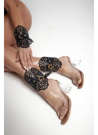 Черный фигурные оковы с золотистой фурнитурой - Crazy Handmade - купить с доставкой в Петрозаводске