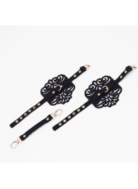 Черный фигурные оковы с золотистой фурнитурой - Crazy Handmade - купить с доставкой в Петрозаводске