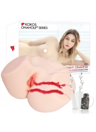 Мастурбатор-полуторс с двойным слоем материала и вибрацией Jenny Onahole Real Vagina - KOKOS - в Петрозаводске купить с доставкой