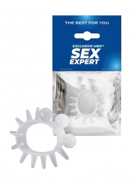 Эластичное эрекционное кольцо с шариками и лучами - Sex Expert - в Петрозаводске купить с доставкой
