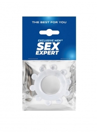 Прозрачное эрекционное кольцо со стимулирующими шариками - Sex Expert - в Петрозаводске купить с доставкой