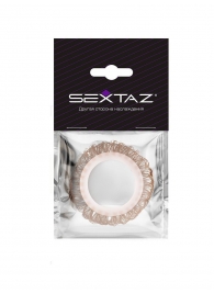 Эрекционное кольцо с бежевыми «ресничками» - Sextaz - в Петрозаводске купить с доставкой