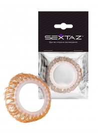 Эрекционное кольцо с бежевыми «ресничками» - Sextaz - в Петрозаводске купить с доставкой