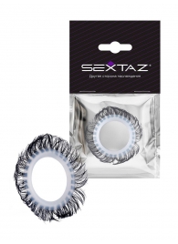 Эластичное эрекционное колечко с черными «ресничками» - Sextaz - в Петрозаводске купить с доставкой