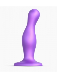 Фиолетовая насадка Strap-On-Me Dildo Plug Curvy size M - Strap-on-me - купить с доставкой в Петрозаводске