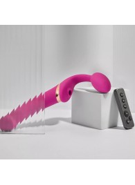 Ярко-розовый безремневой страпон Multi Orgasm Bendable Strap-On size XL с клиторальной стимуляцией - Strap-on-me - купить с доставкой в Петрозаводске