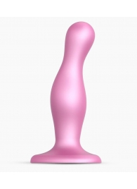 Розовая насадка Strap-On-Me Dildo Plug Curvy size M - Strap-on-me - купить с доставкой в Петрозаводске