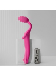 Ярко-розовый безремневой страпон Strap-on-me Vibrating Bendable Strap-On size XL - Strap-on-me - купить с доставкой в Петрозаводске