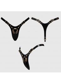 Черный пояс для фиксации насадок Strap-On-Me Leatherette Harness Fabulous - Strap-on-me - купить с доставкой в Петрозаводске