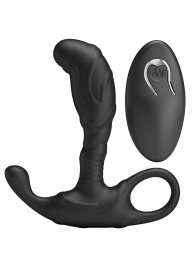 Черный изогнутый массажёр простаты с вибрацией и пультом ДУ - Baile - в Петрозаводске купить с доставкой