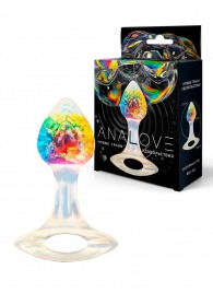 Яркая анальная пробка с ручкой - 8,5 см. - AnaLove