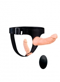 Женский страпон с 2 насадками, вибрацией и пультом ДУ - Erowoman-Eroman - купить с доставкой в Петрозаводске