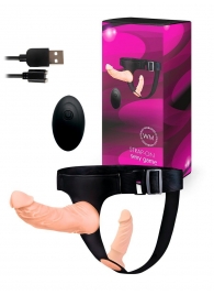 Женский страпон с 2 насадками, вибрацией и пультом ДУ - Erowoman-Eroman - купить с доставкой в Петрозаводске