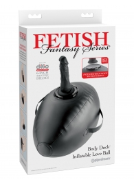 Черный надувной мяч с платформой для фиксации дилдо Body Dock Inflatable Love Ball - Pipedream - купить с доставкой в Петрозаводске